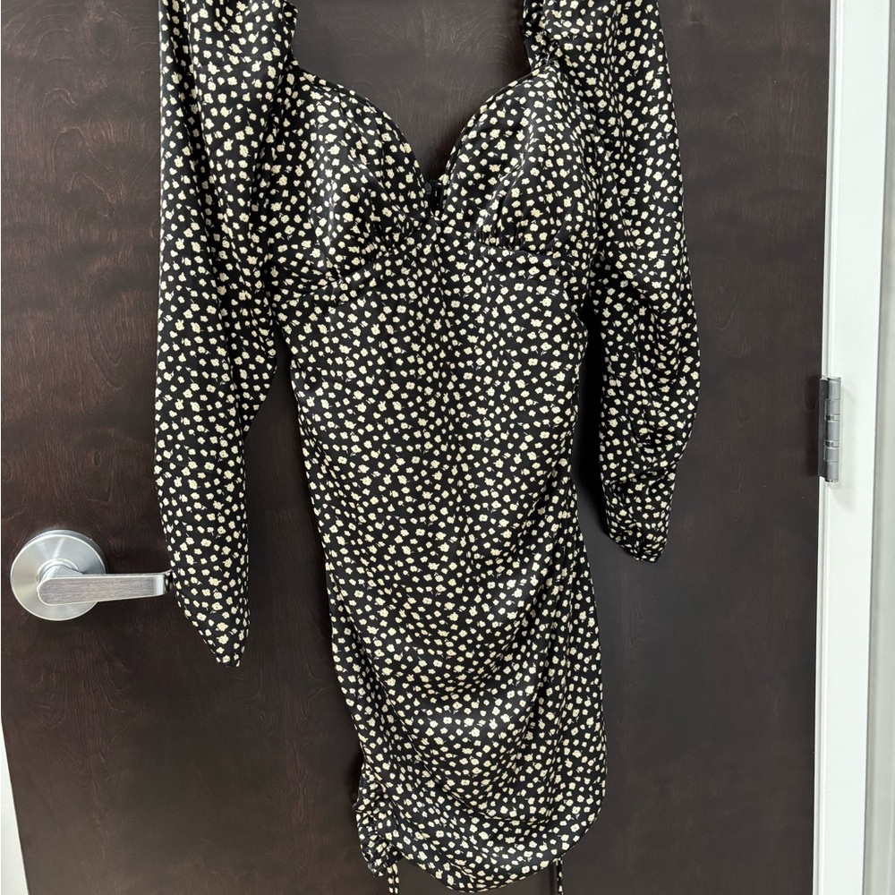 Lush Black and White Long Sleeve Dress